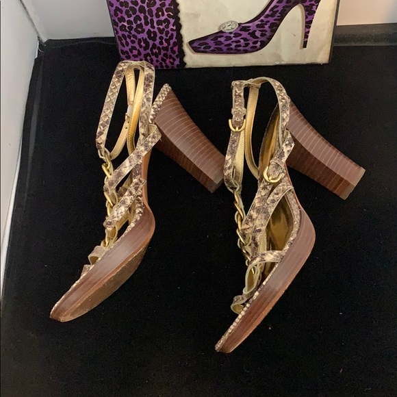 Coach leather reptile print sandals - Picture 3 of 6